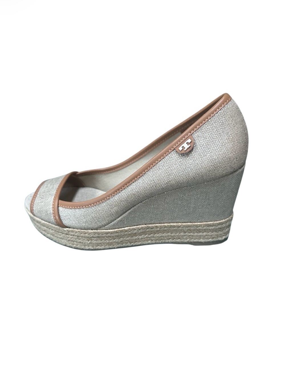 Tory Burch Tan Royal Majorca Wedge Peep Toe
Espadrille Size 8 In EUC.